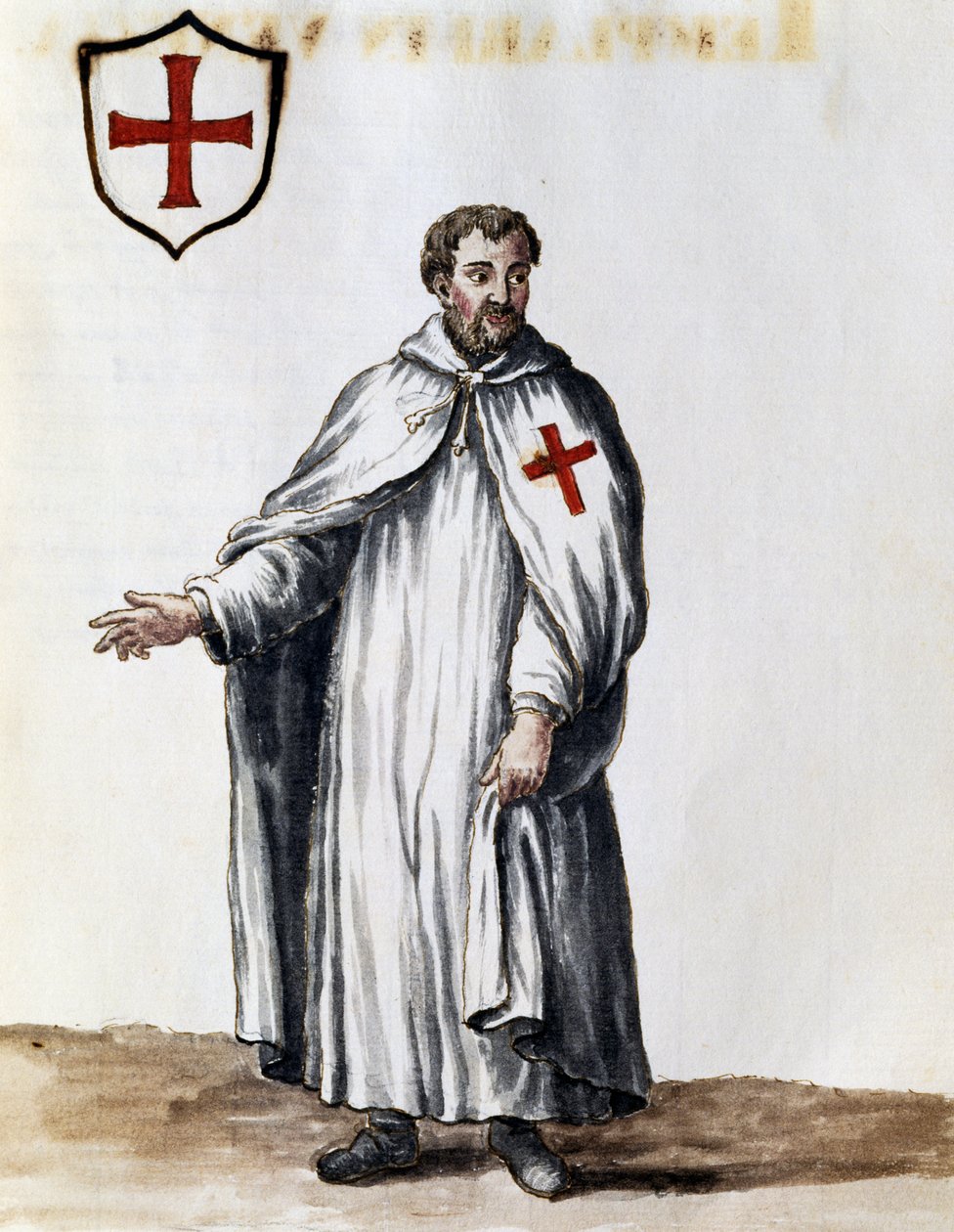 Cavaleiro templário, ilustração de trajes de venezianos de quase todas as idades, diligentemente recolhidos e pintados no século XVIII, Giovanni di Grevembroch (1731-1807) de Jan van Grevenbroeck