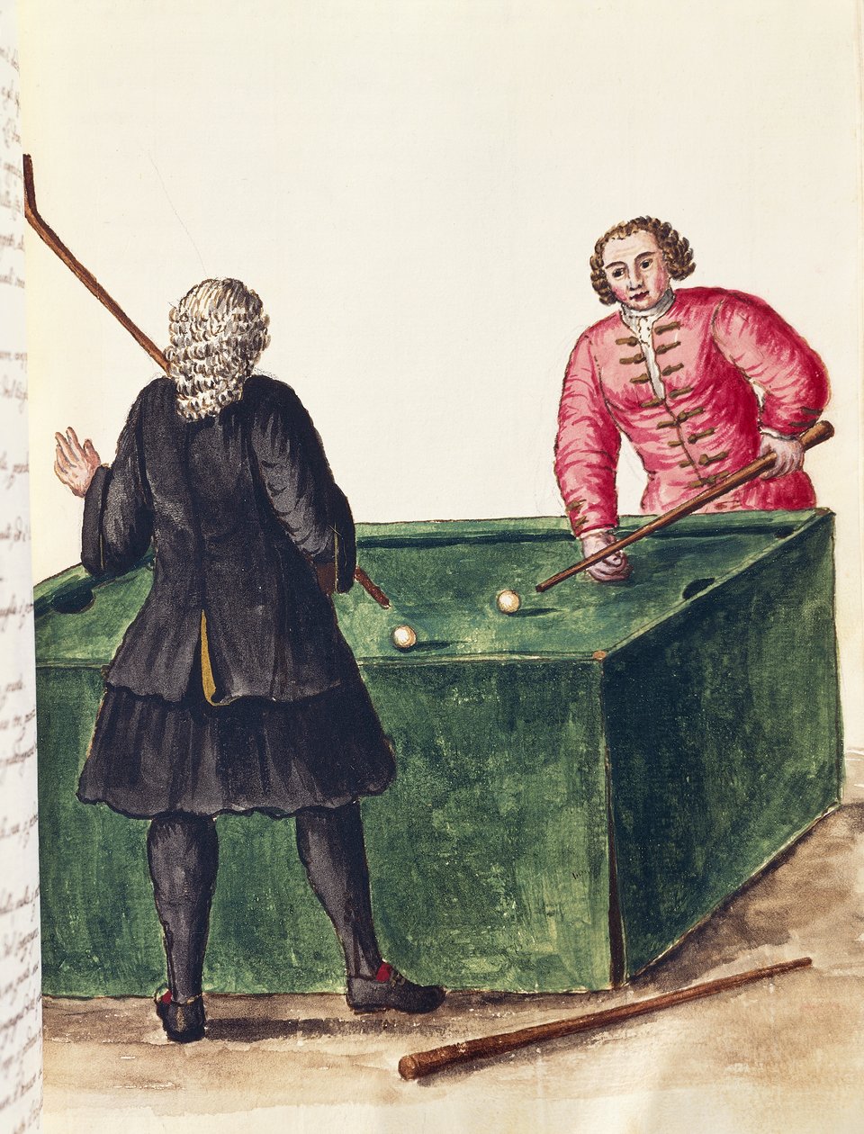 Dois nobres venezianos jogando bilhar, de Jan Grevenbroeck (1731-1807), gravura, Itália de Jan van Grevenbroeck