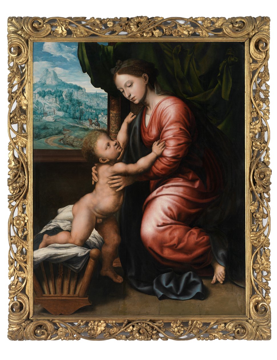 Virgem com Criança (óleo sobre painel) de Jan van Hemessen