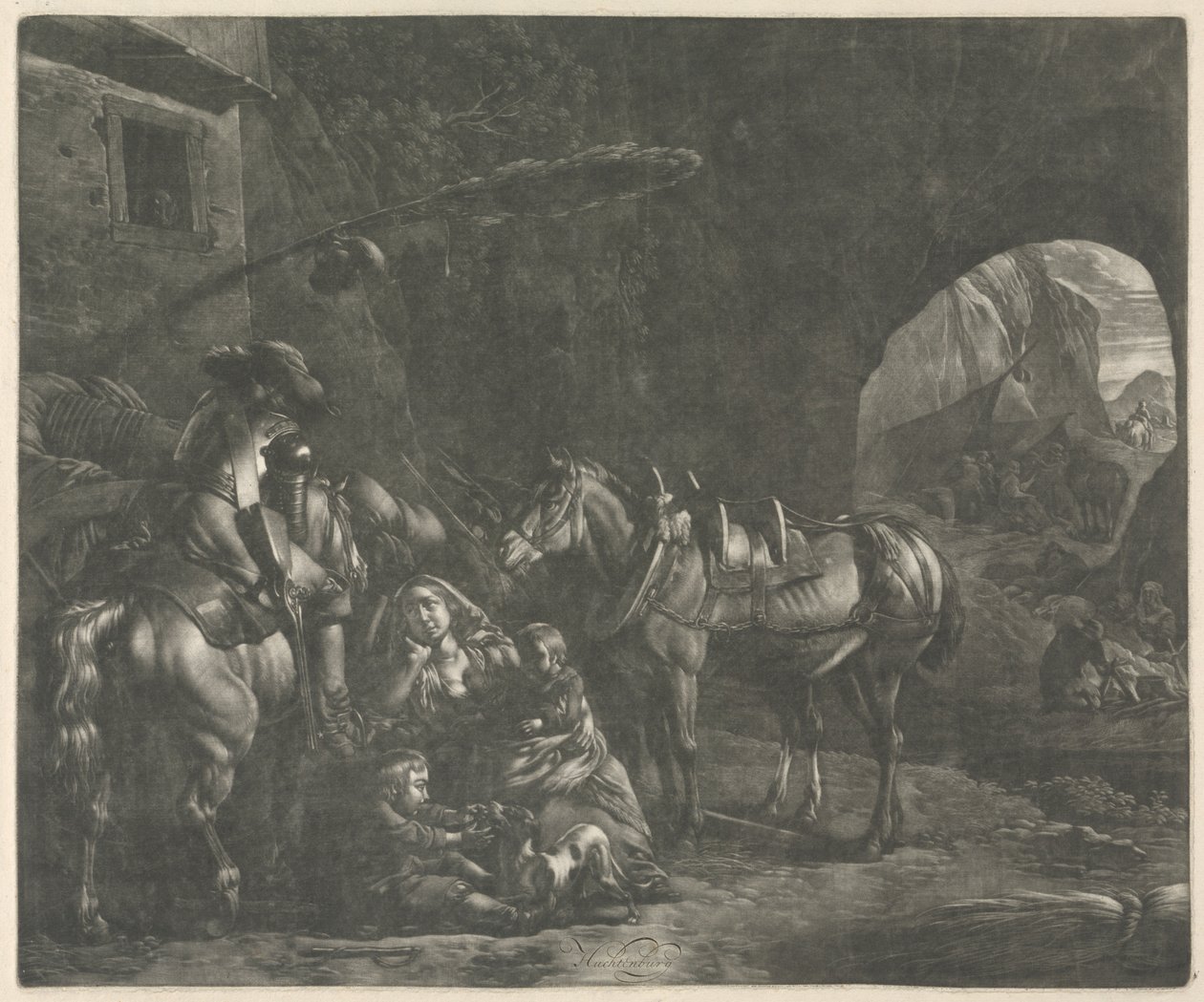 A Mãe de Dois Filhos de Jan van Huchtenburg