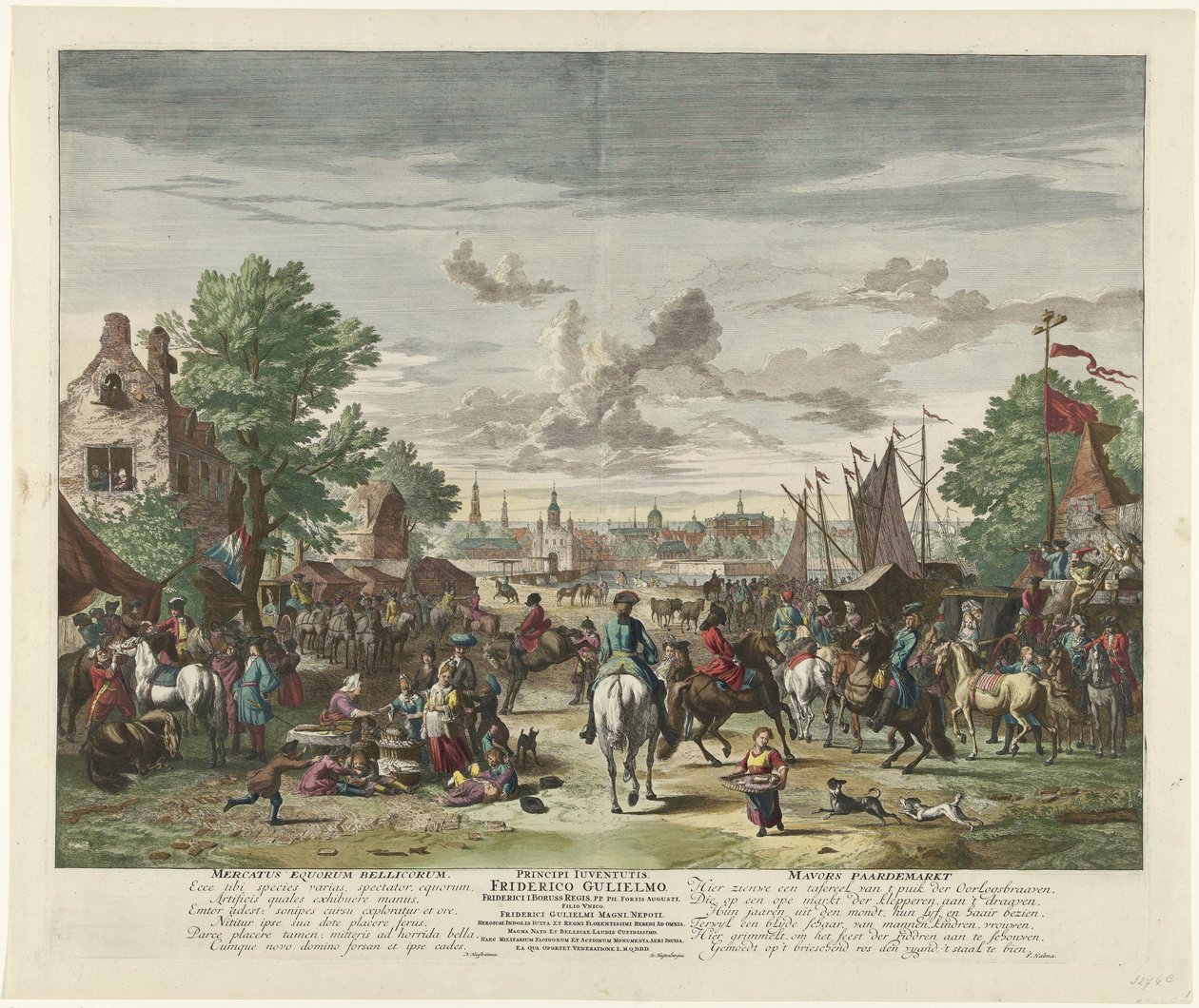 Mercado do cavalo, c. 1702
Mercatus Equorum Bellicorum / Mavors Horse market (título sobre o objecto) de Jan van Huchtenburg