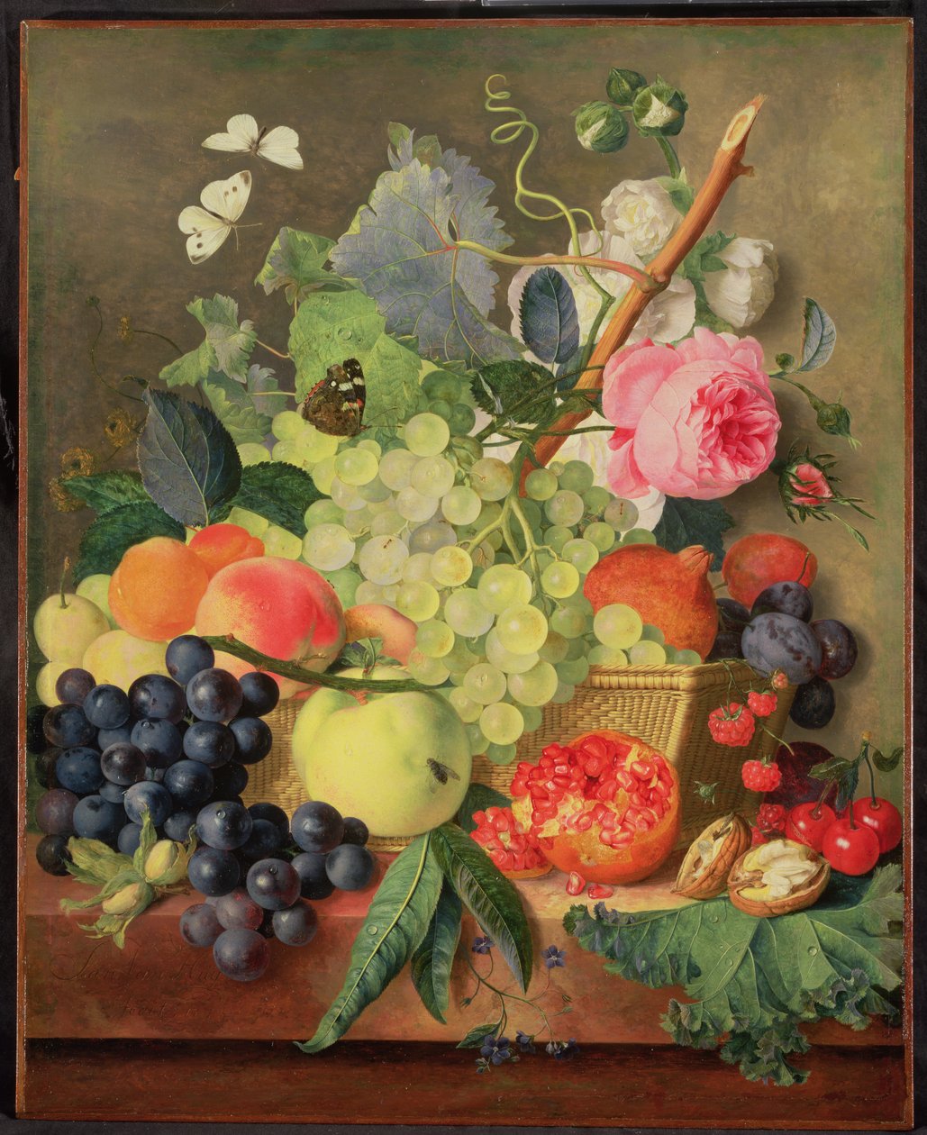 Uma cesta de frutas, 1744 (painel) (par par 86746) de Jan van Huysum