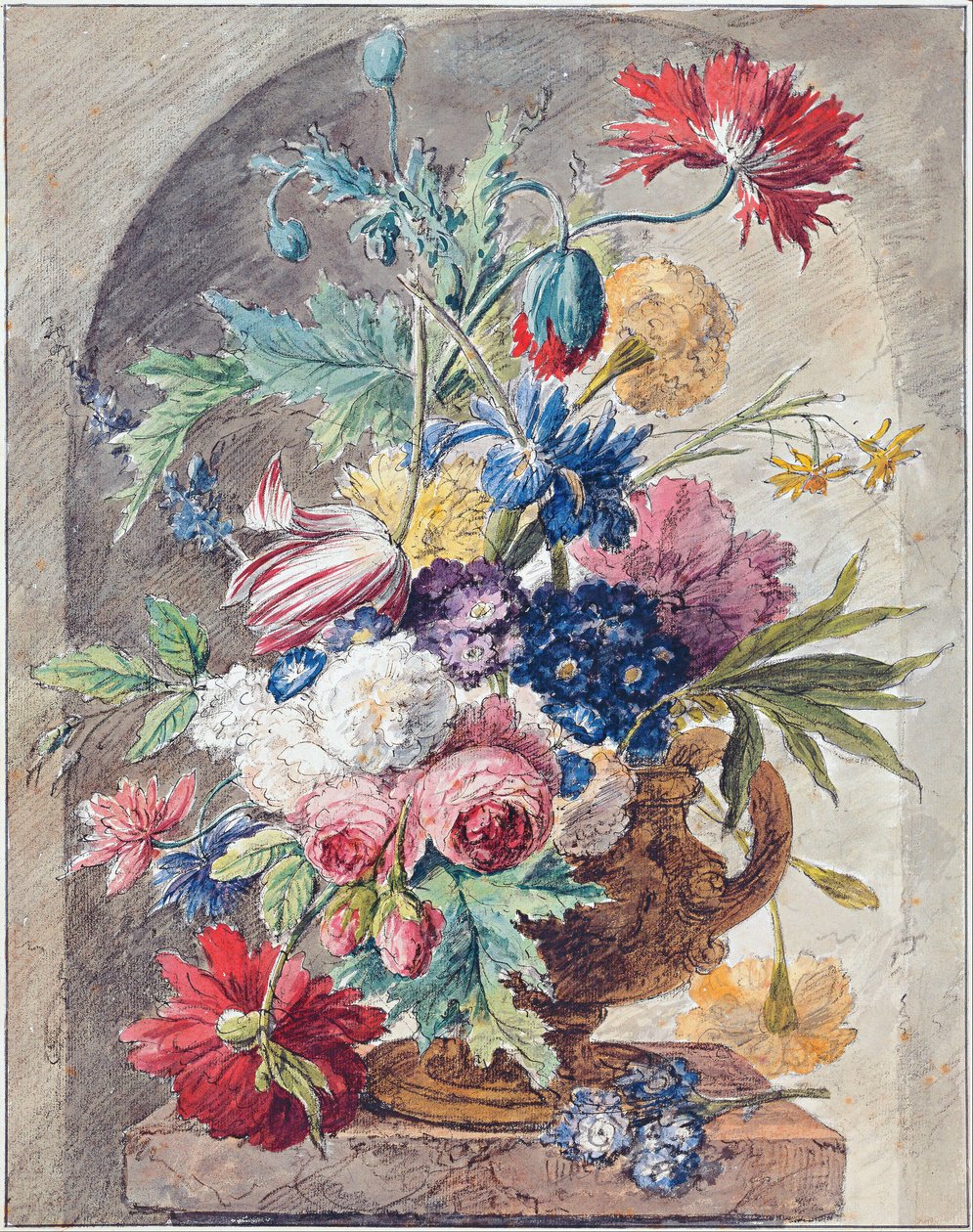 Natureza morta de flores, c. 1734 de Jan van Huysum