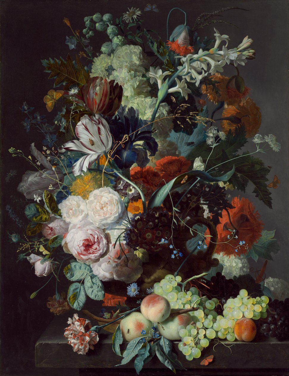 Ainda vida com flores e frutas, c.1715 de Jan van Huysum