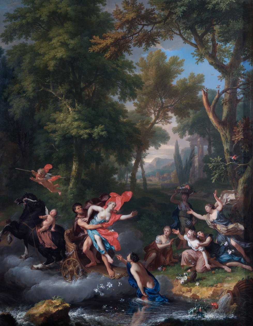 A Violação de Proserpina (óleo sobre painel de carvalho) de Jan van Huysum