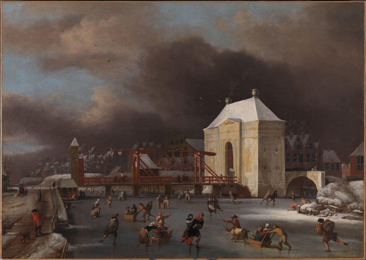 Vista do Heiligewegspoort em Amesterdão, c.1660-80 (óleo sobre tela) de Jan van III Kessel