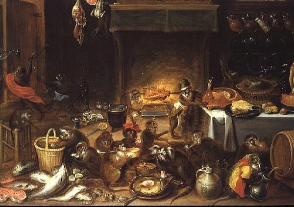 Macacos festejando de Jan van Kessel the Elder