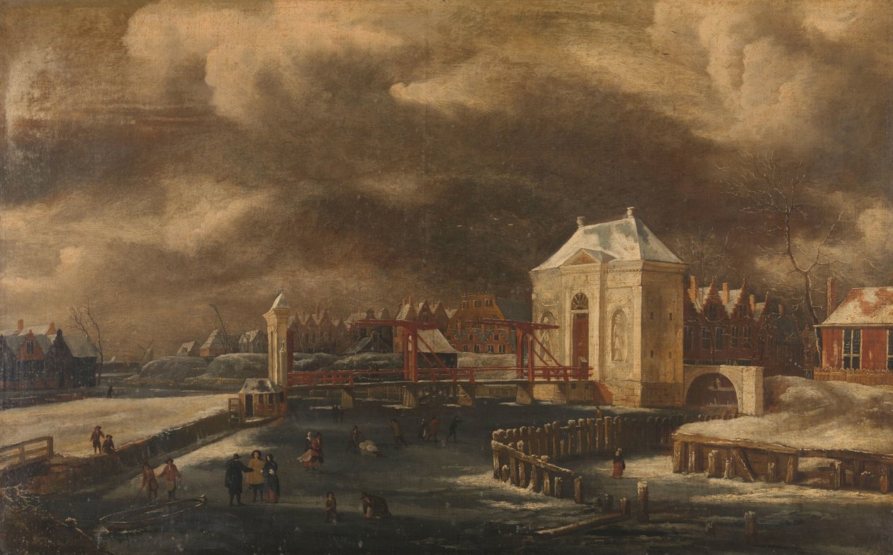 O Heiligewegspoort, Amsterdão, no Inverno de Jan van  Kessel