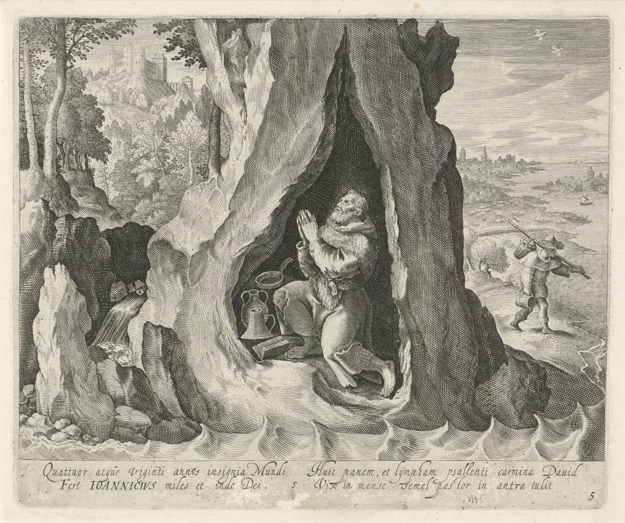 H. Johannicius de Bithynia como eremita
Santos e eremitas (título da série) de Jan van Londerseel