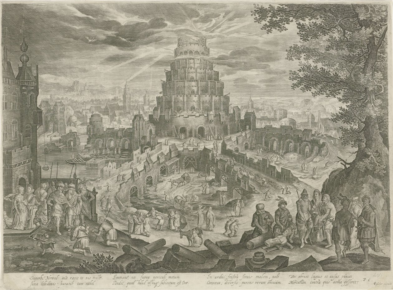 Nimrod tem a Torre de Babel construída Bíblia Real (título da série) de Jan van Londerseel