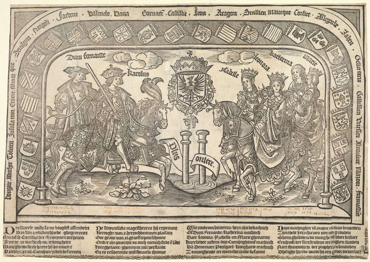 Os seis filhos de Filipe, o Belo: Eleanor de Castela, Carlos V, Isabel da Áustria, Fernando I, Maria e Catarina, c. 1523 de Jan van Nieulandt