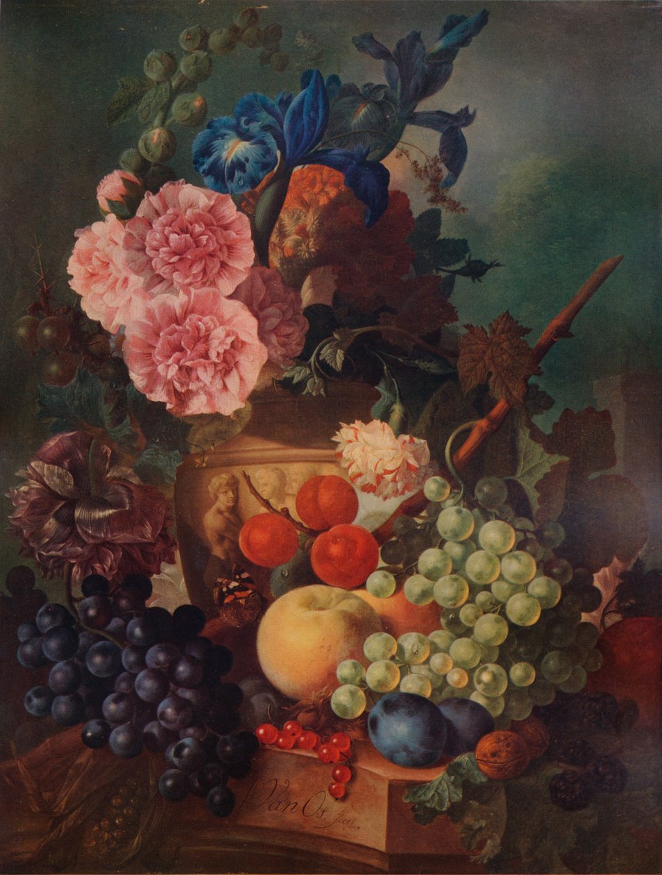 Vaso ornamental de flores e frutas, c1798, 1938 de Jan van Os