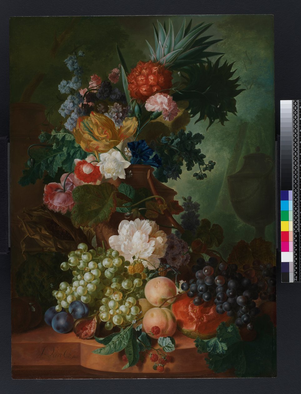 Vaso de flores e frutas, antes de 1808 de Jan van Os
