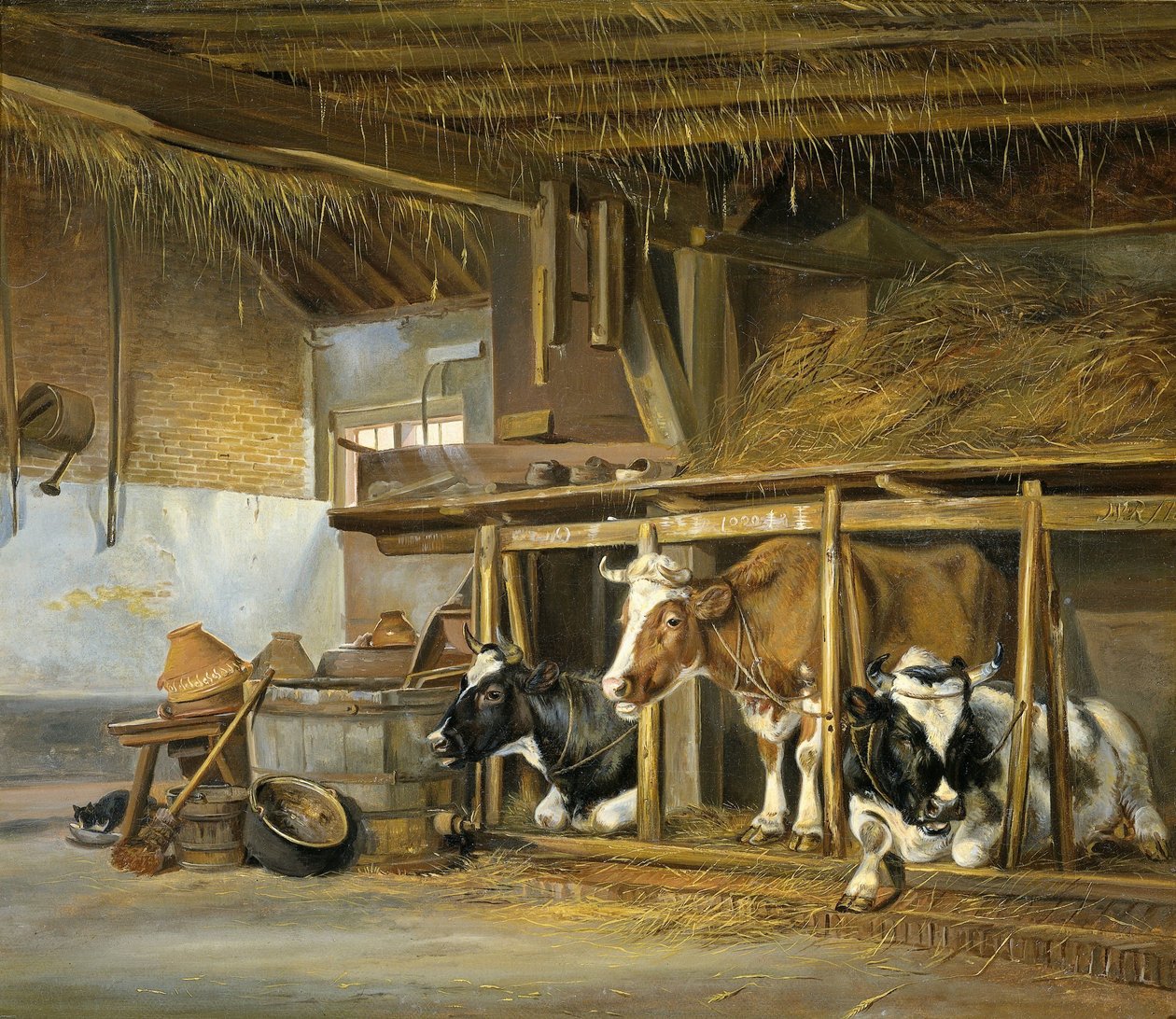 Vacas em estábulo de Jan van Ravenswaay