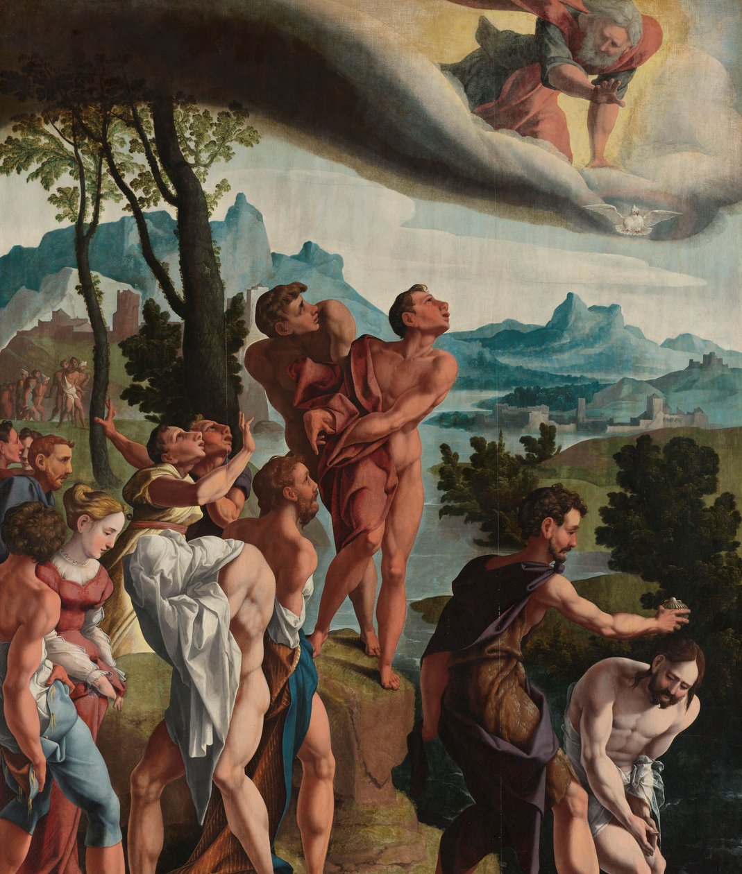 O Baptismo de Cristo de Jan van Scorel (workshop of)