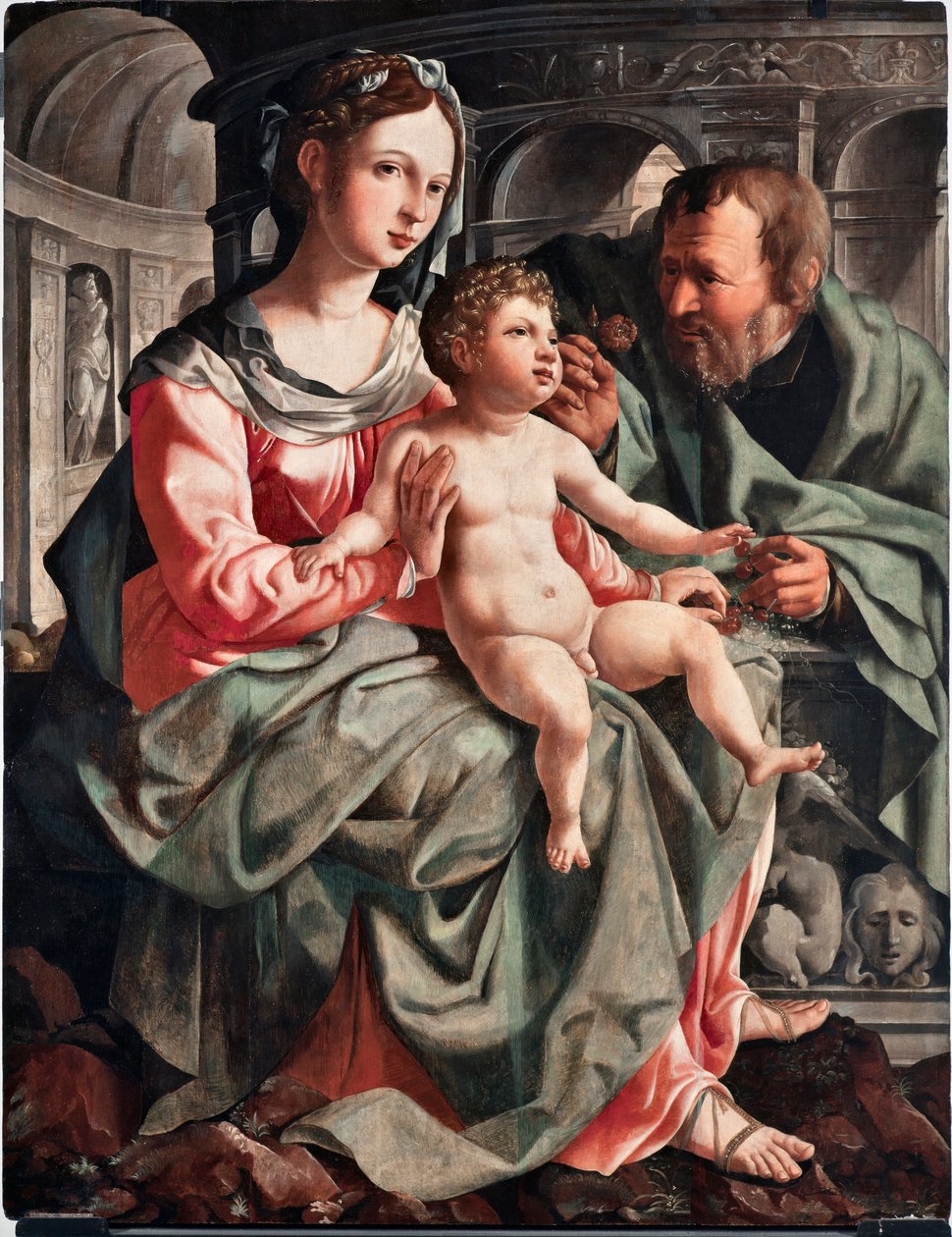 Santa família Pintura por Jan Van Scorel (1495-1562) 1522 Dim 130x100 cm Genes, Musei di Strada Nuova (ex Palazzo Bianco) Itália de Jan van Scorel