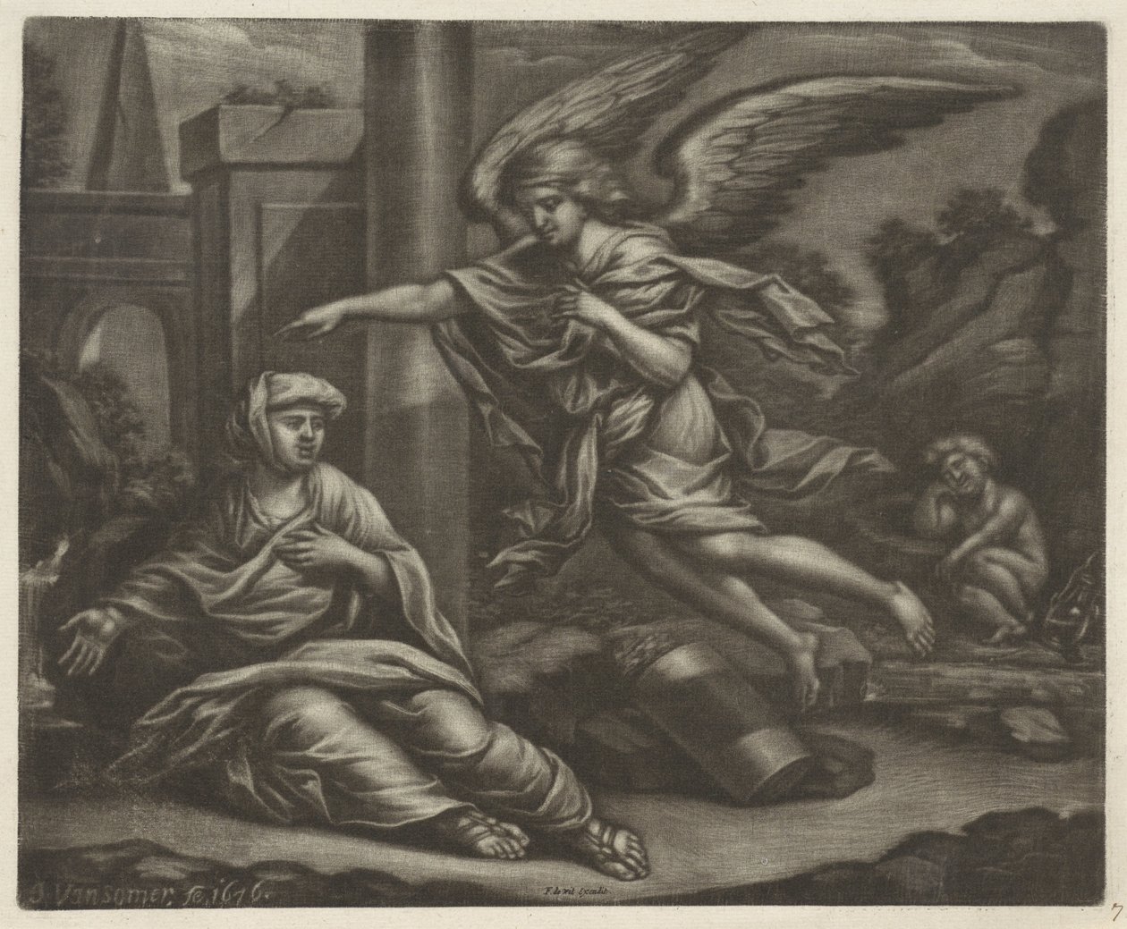 Agar e Ismael no deserto de Jan van Somer