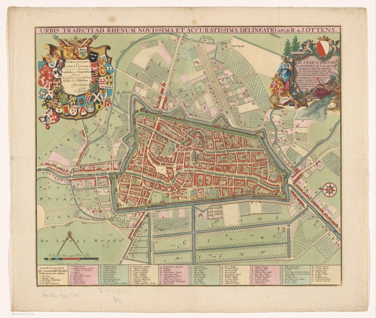 Mapa da cidade de Utrecht
Urbis Traiectiad Rhenum novissima et accuratissima delineatio (título sobre o objecto) de Jan van Vianen