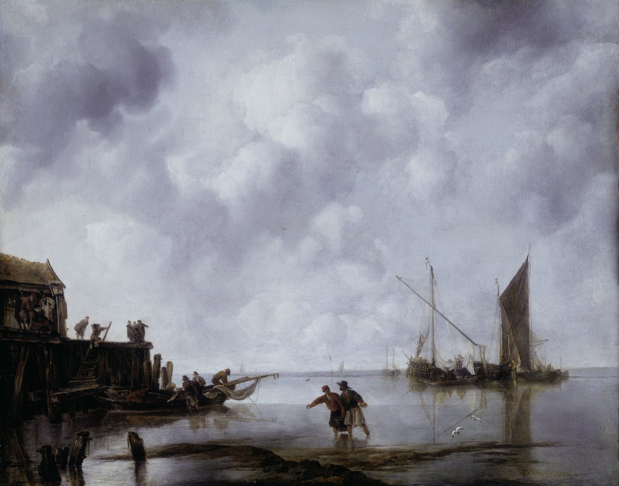 Barcos de Pesca na Calma de Jan van de Capelle or Cappelle