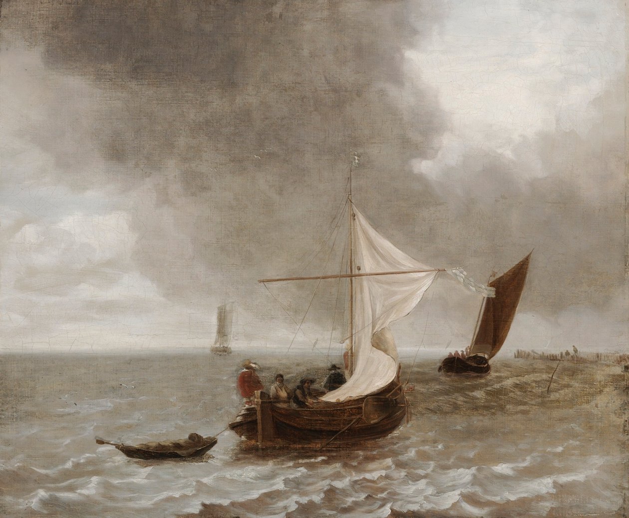 Barcos à vela numa brisa de Jan van de Cappelle