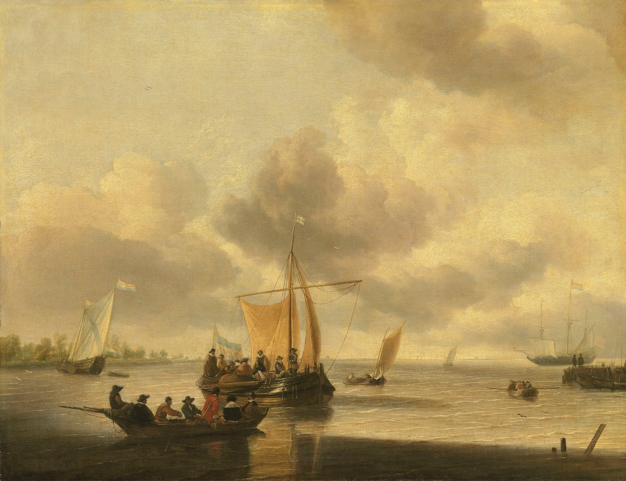 A foz de um estuário (o Brill) de Jan van de Cappelle