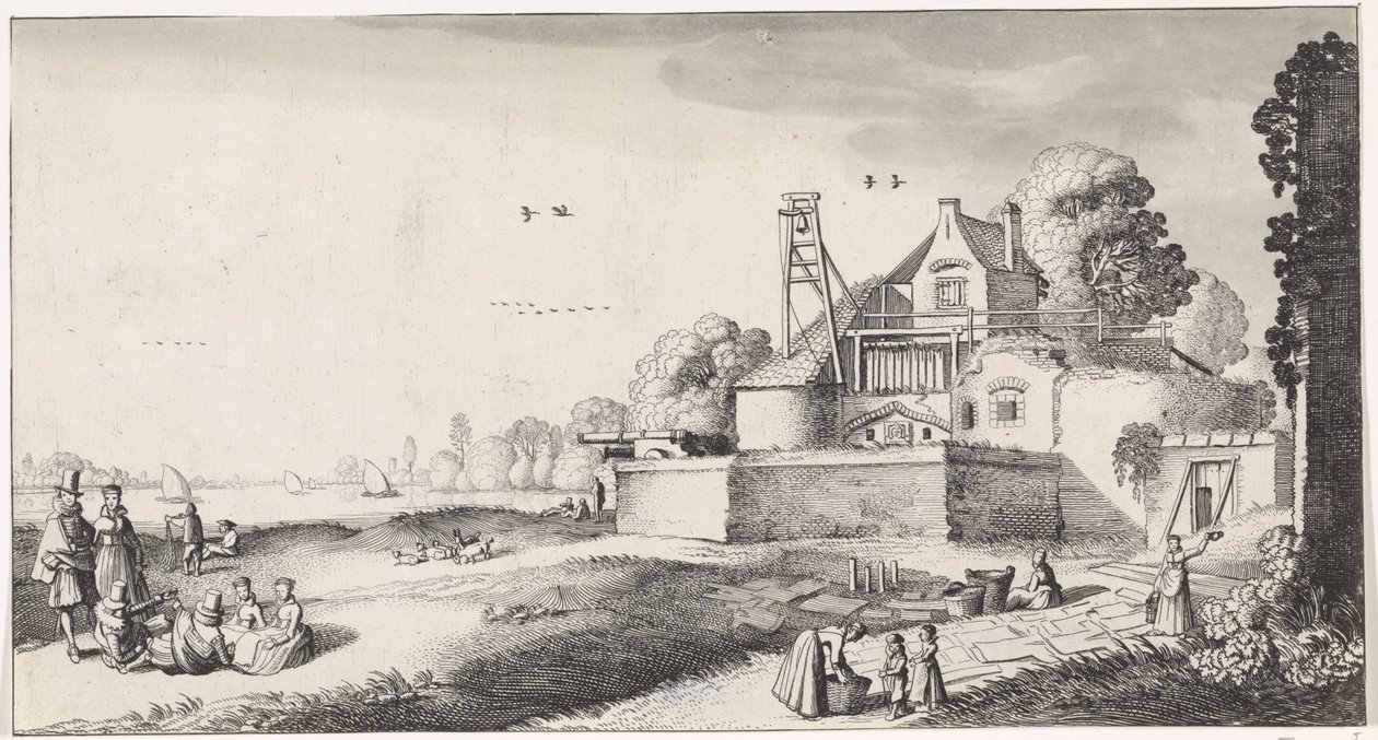 Campo de branqueamento em frente de um forte
Playsante lantschappen ende vermakelycke gesichten (título da série) de Jan van de Velde (II)