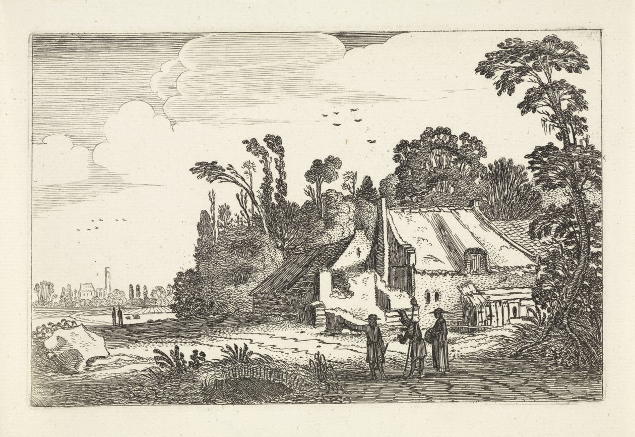 Números numa estrada de campo perto de uma quinta
Paisagens (título da série)
Amenissimae aliquot requculae (título da série) de Jan van de Velde (II)