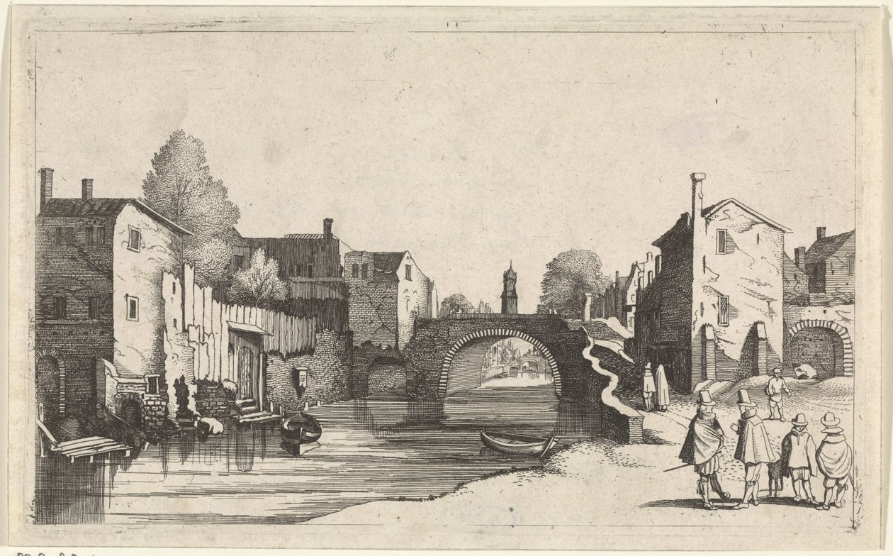 Vista de um canal em uma cidade Seascapes (título da série) de Jan van de Velde (II)
