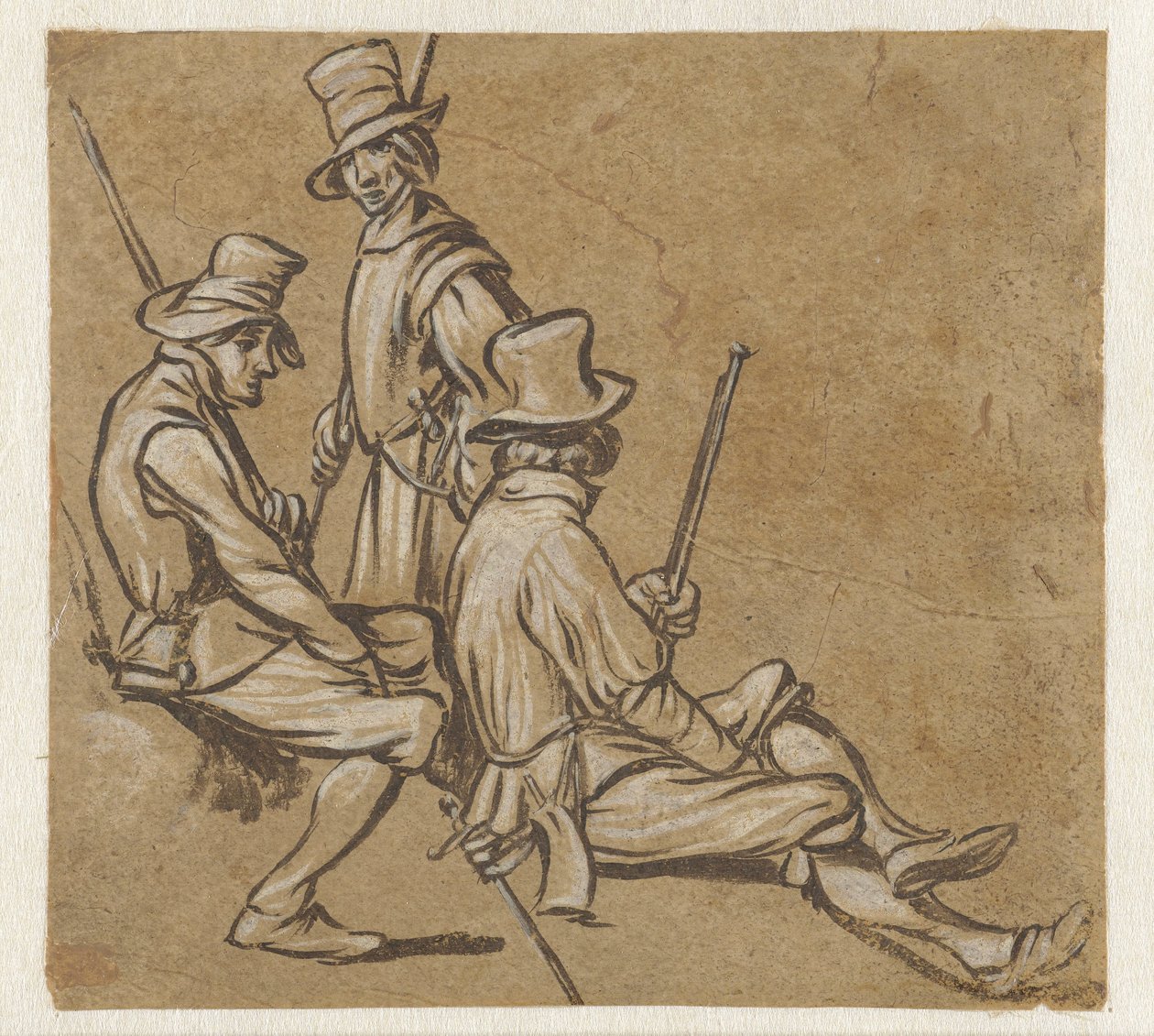 Grupo de três soldados de Jan van de Velde (II)