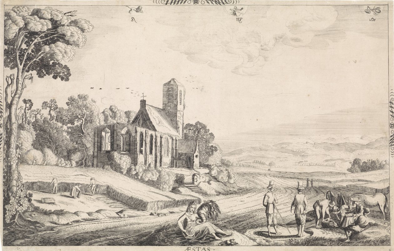Paisagem com colheita de cereais
Aestas (título sobre o objecto) de Jan van de Velde (II)