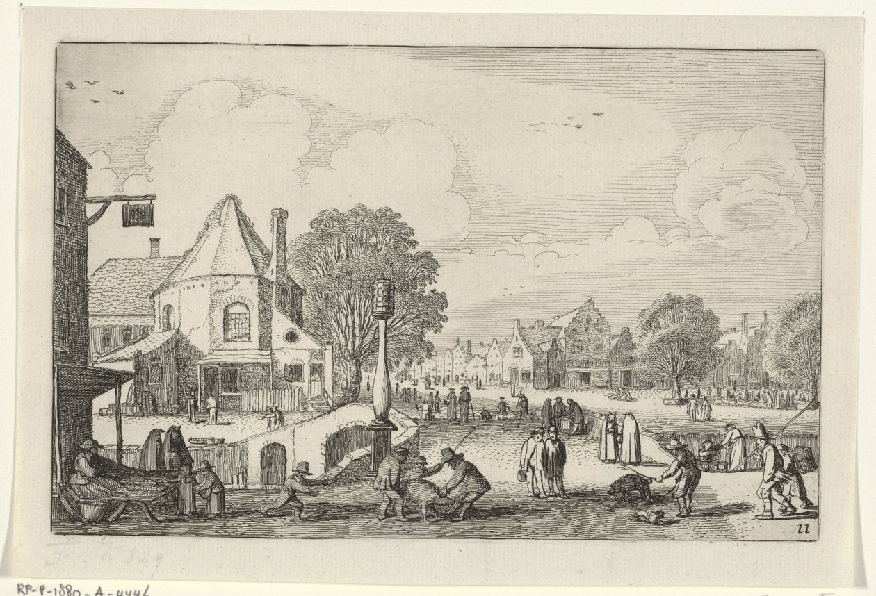 Dia de mercado numa cidade
Paisagens (título da série)
Amenissimae aliquot requculae (título da série) de Jan van de Velde (II)
