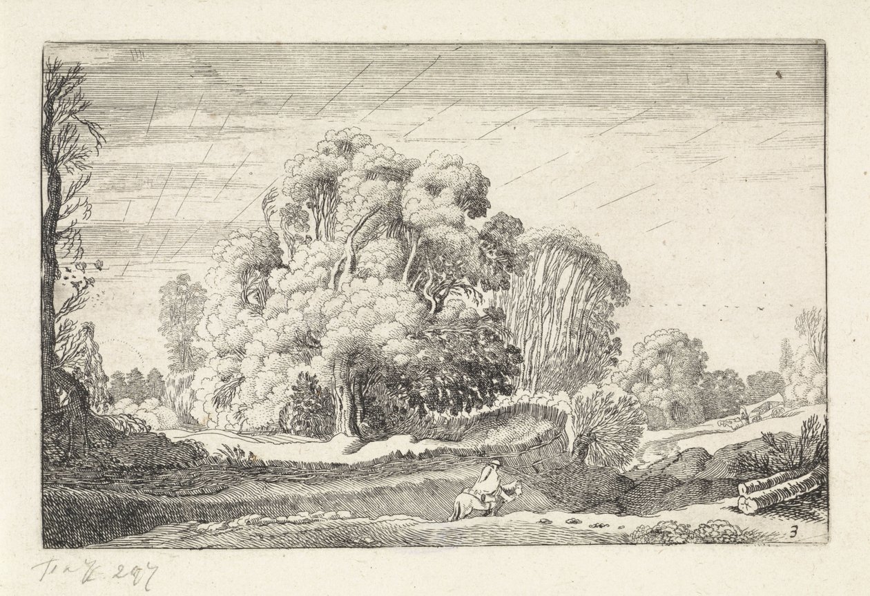 Cavaleiro numa paisagem ao nascer do sol
Paisagens (título da série)
Amenissimae aliquot requculae (título da série) de Jan van de Velde (II)
