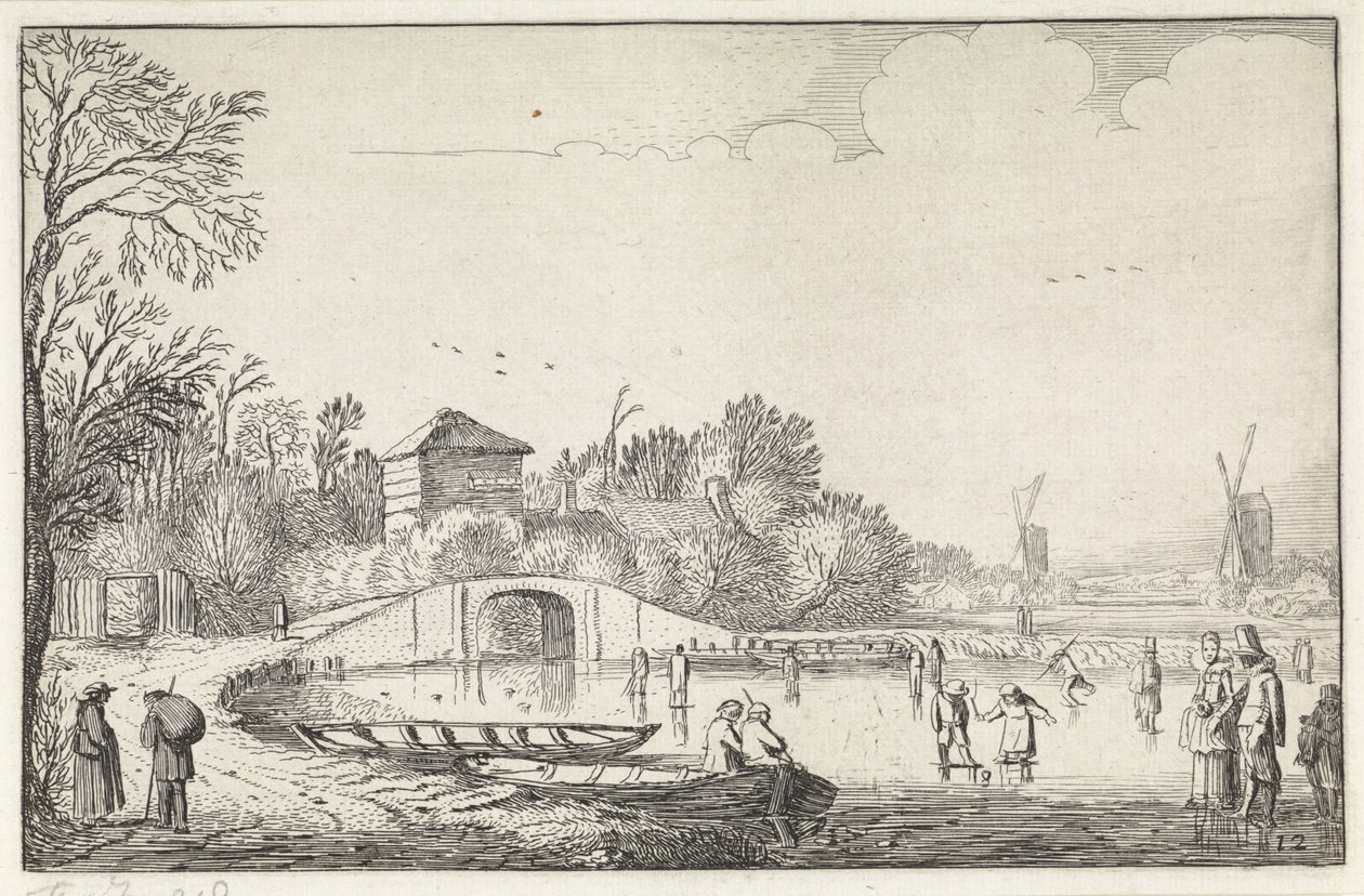 Paisagem de Inverno com patinadores perto de uma ponte
Paisagens (título da série)
Amenissimae aliquot requculae (título da série) de Jan van de Velde (II)