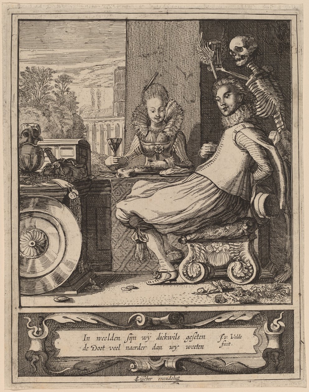 Morte pegando um casal de surpresa de Jan van de Velde II