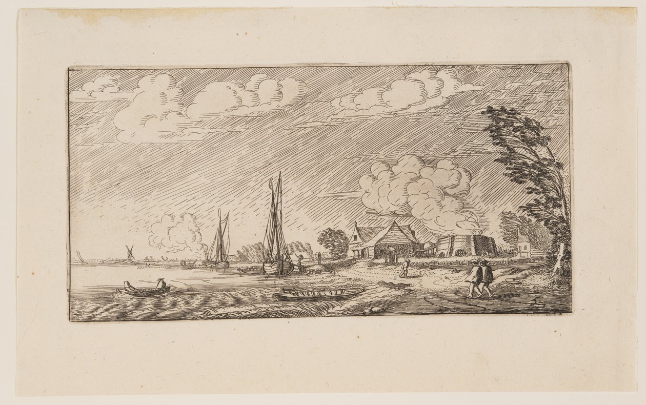 Lime-Kiln em tempo de tempestade, de Six Landscapes de Jan van de Velde II