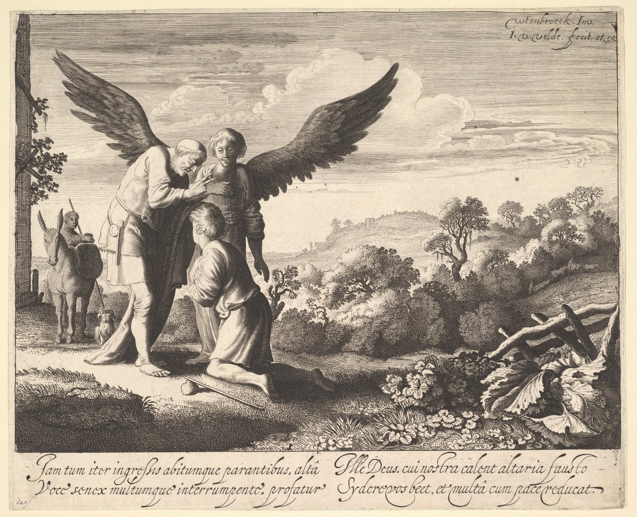 Tobias abençoado pelo cego Tobit, 1620-41. de Jan van de Velde II