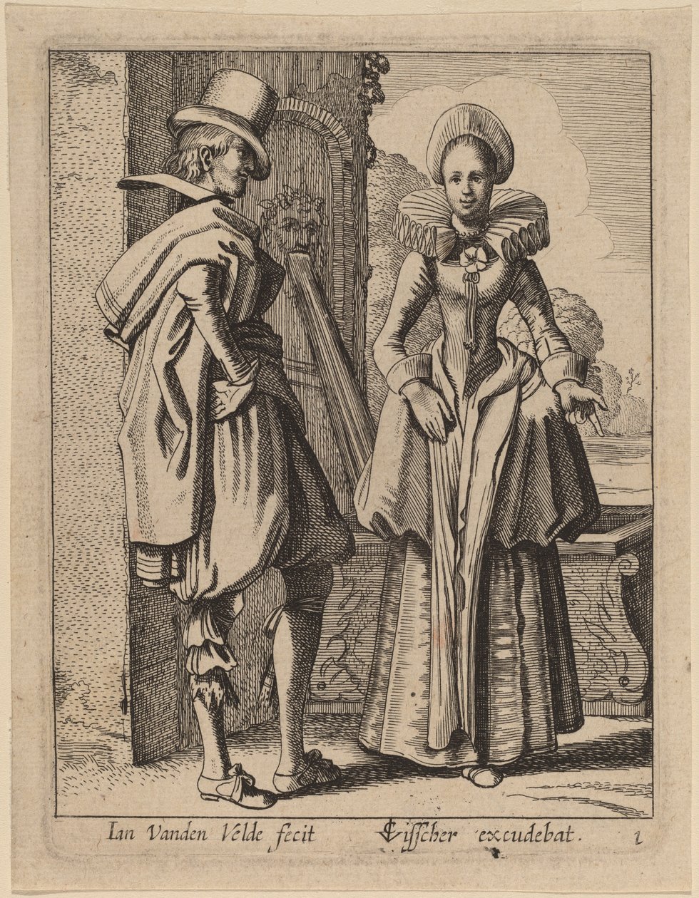 Duas figuras em traje de Jan van de Velde II