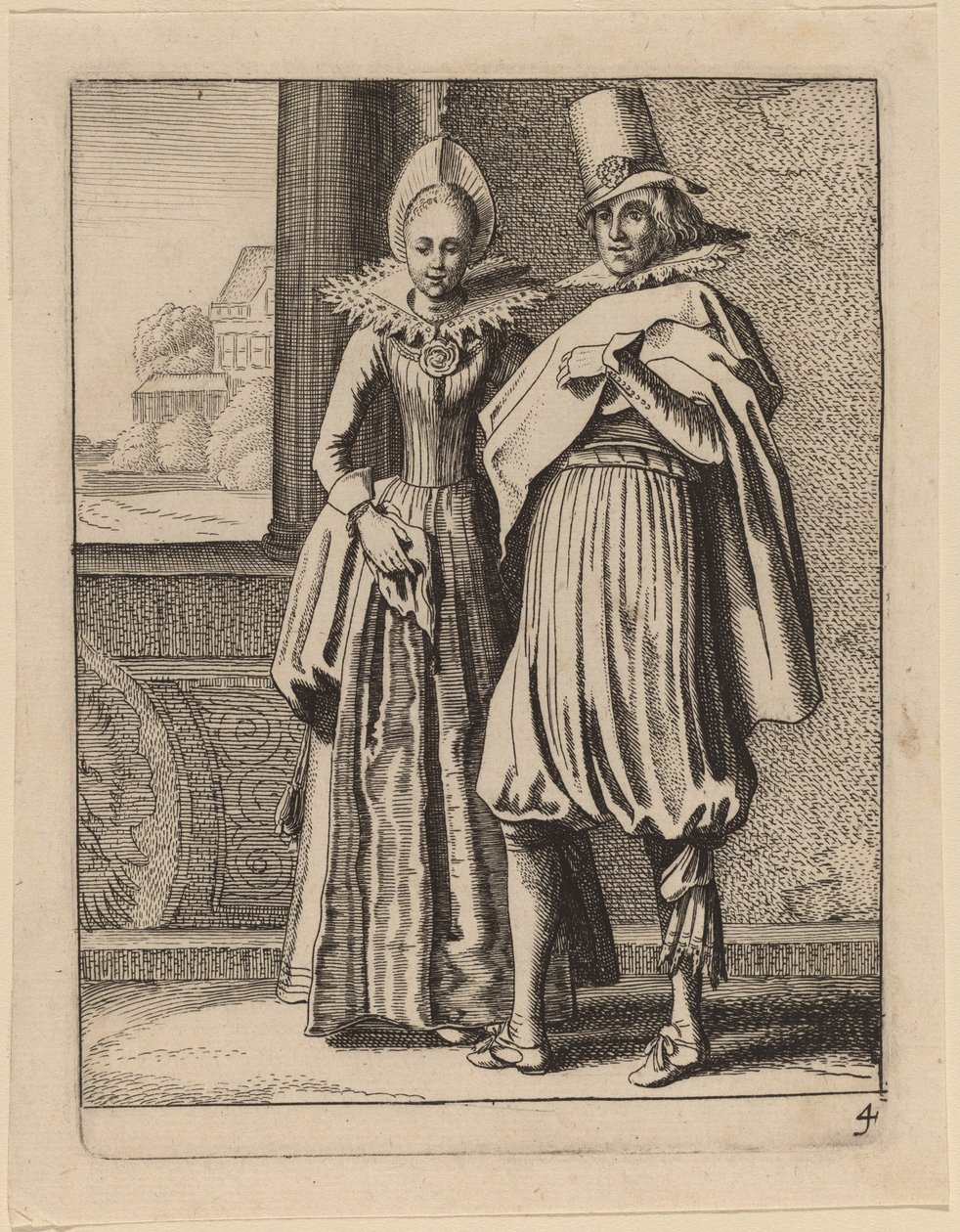 Duas figuras em traje de Jan van de Velde II