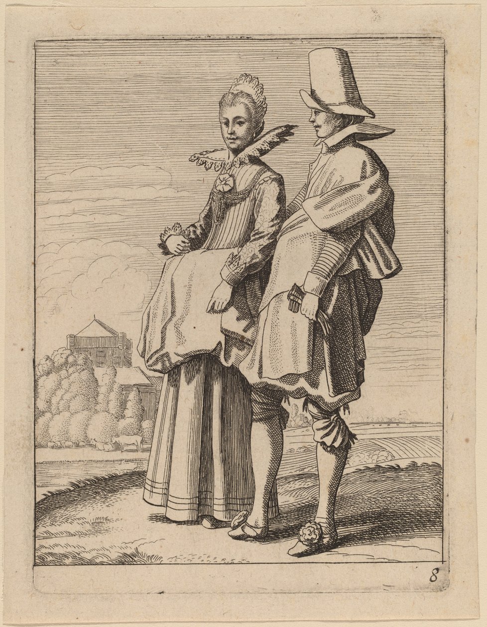 Duas figuras em traje de Jan van de Velde II