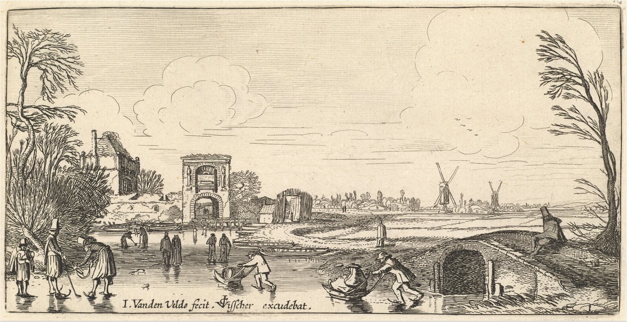 Paisagem de inverno de Jan van de Velde II