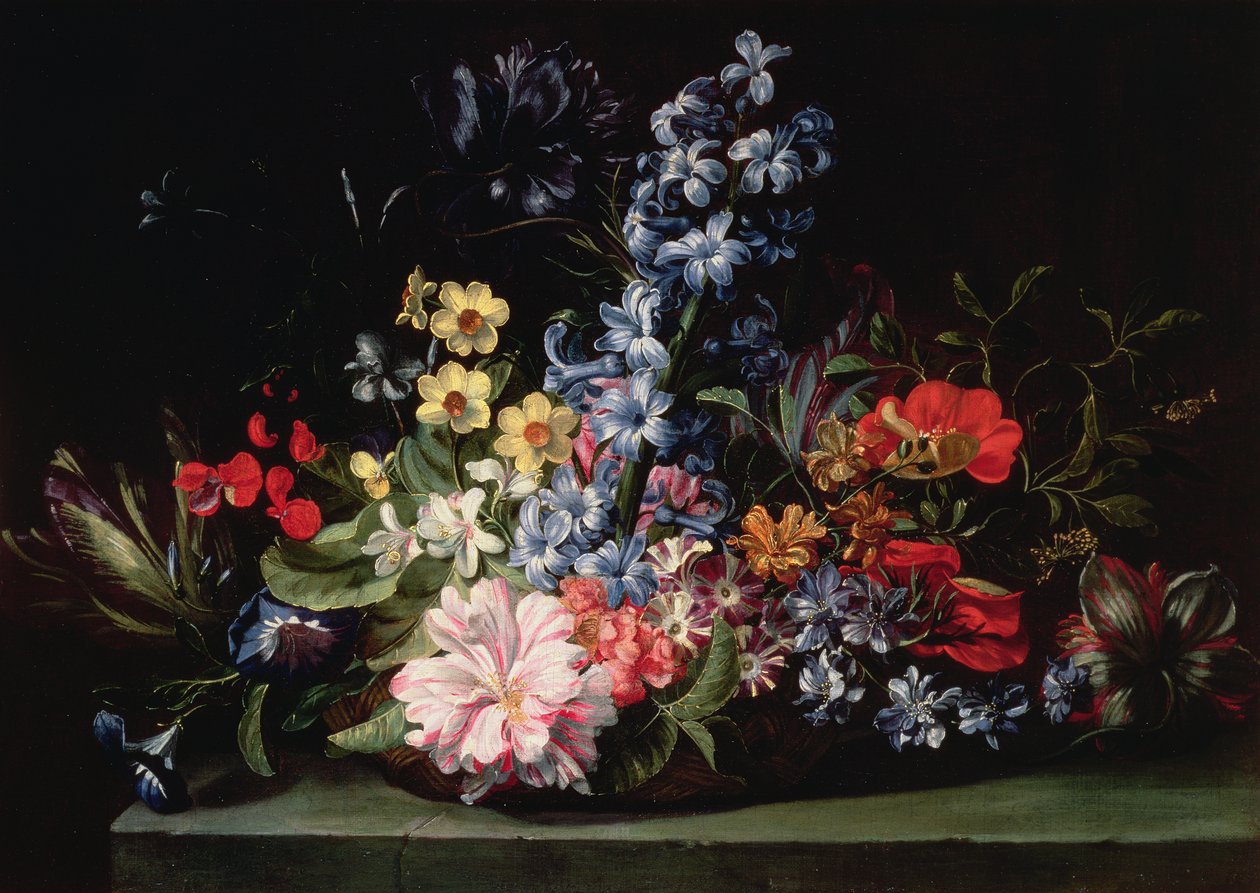 Cesta de flores de Jan van den Hecke