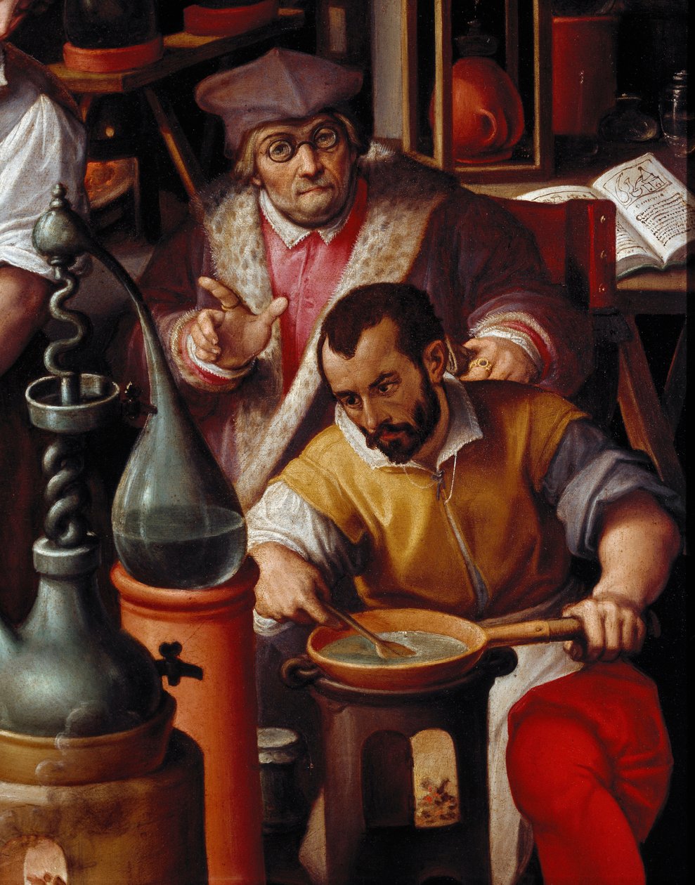 O Laboratório do Alquimista, detalhe de Jan van der Straet