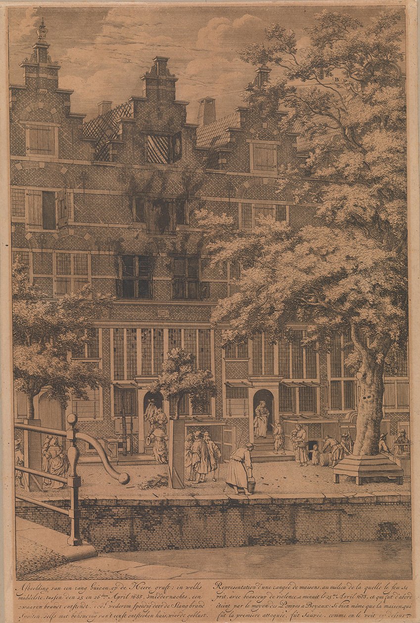 Extinção do incêndio na Heerengracht (25-26 de abril de 1683) de Jan van der Heyden
