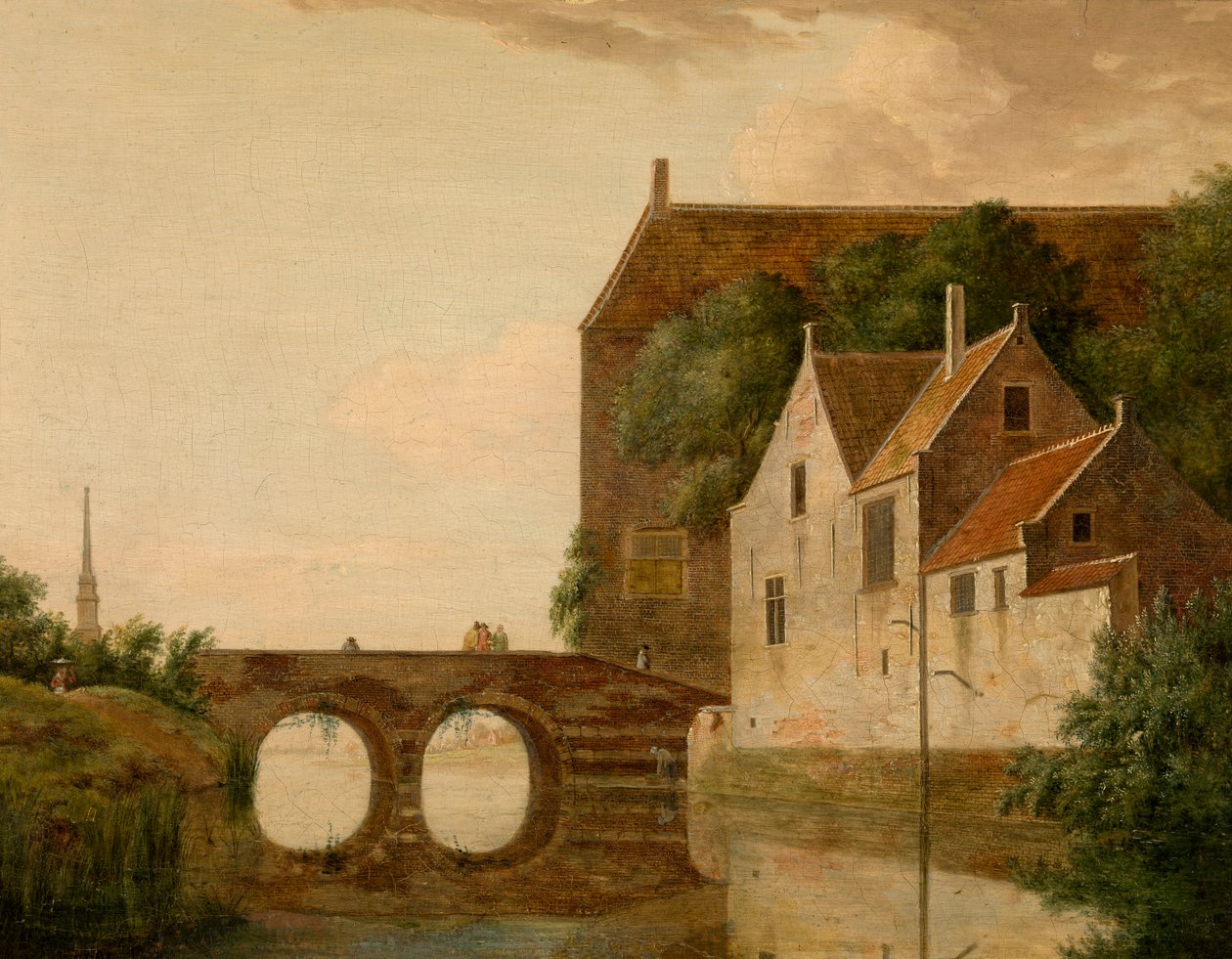 Ponte sobre um rio de Jan van der Heyden