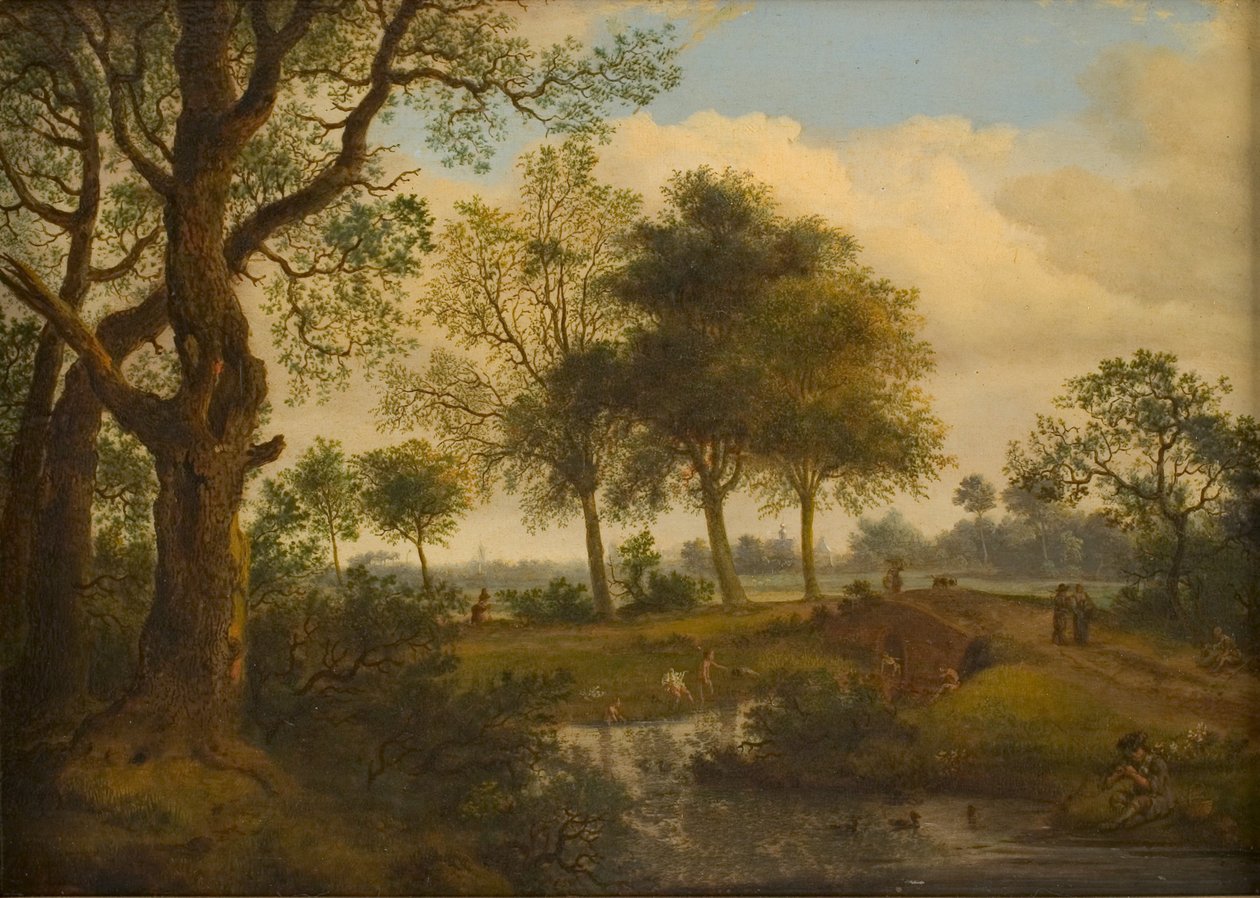 Paisagem com banhistas de Jan van der Heyden