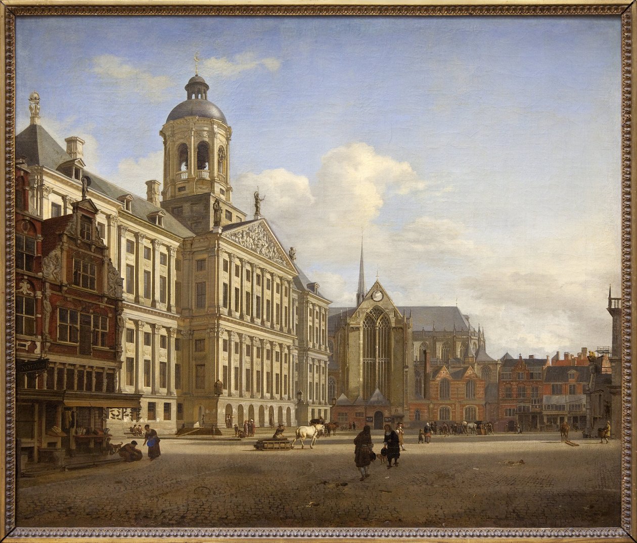 A Barragem com a nova Câmara Municipal de Amesterdão de Jan van der Heyden