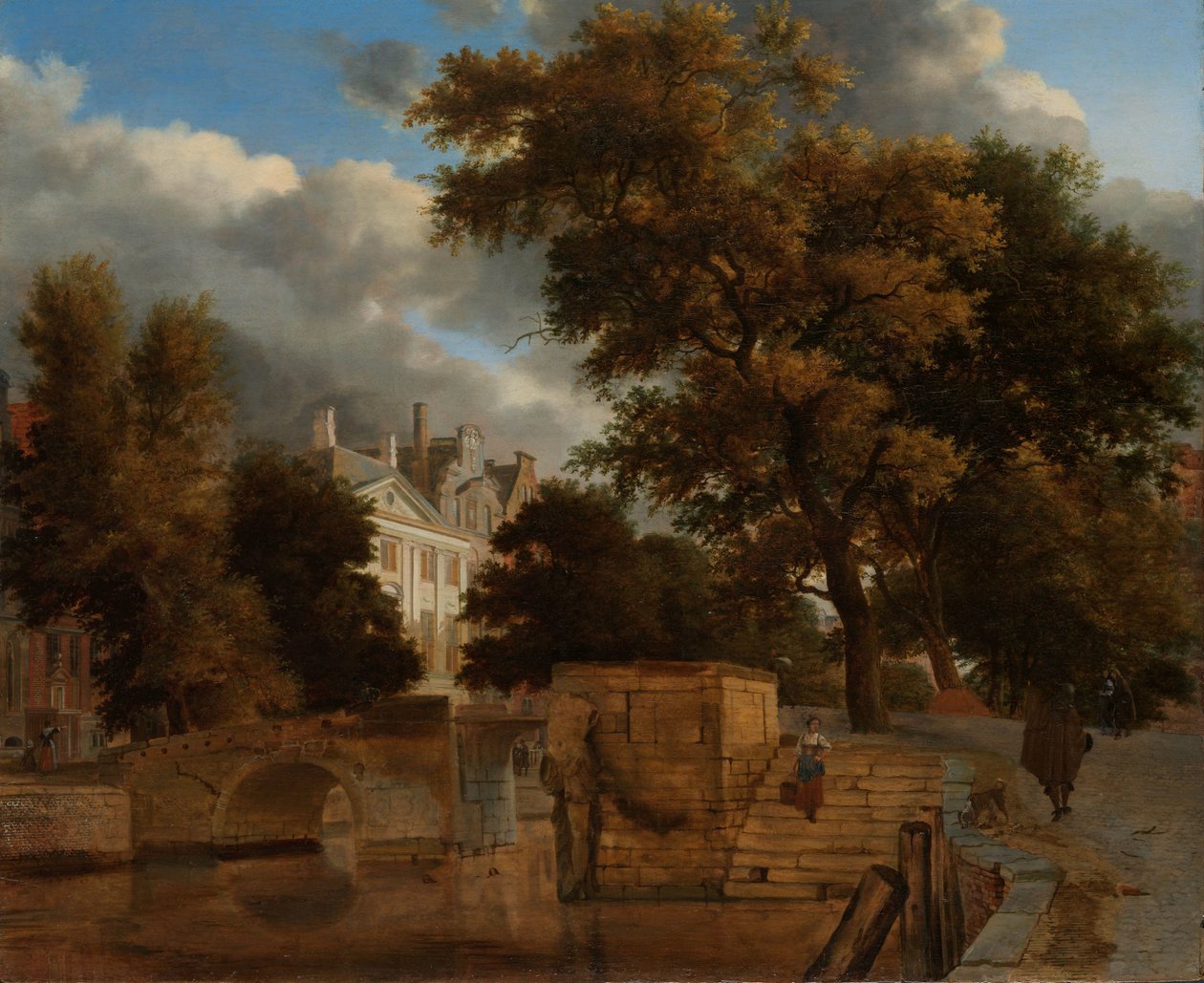A ponte de pedra de Jan van der Heyden