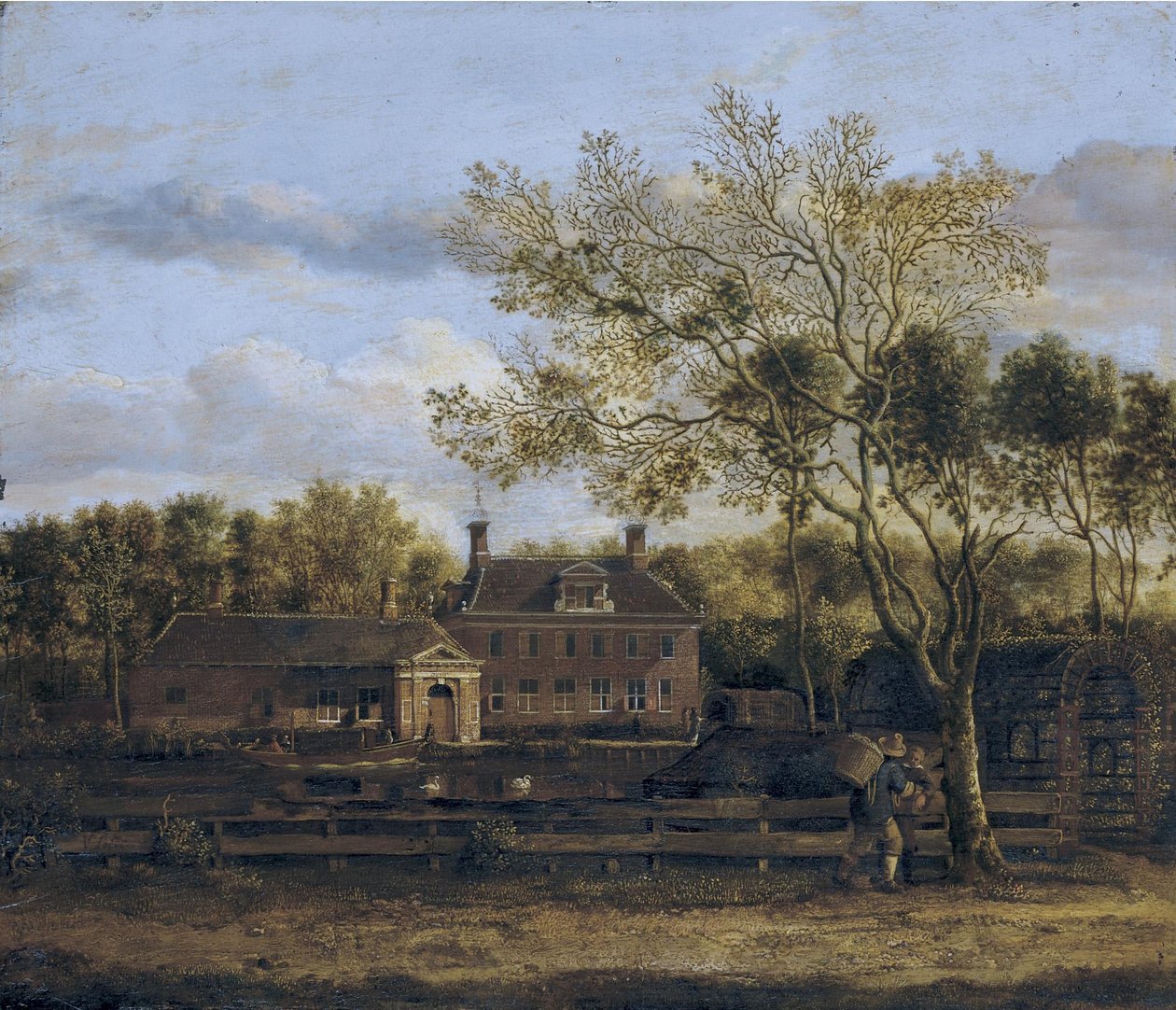 O castelo Wolf en Hoeck ao longo do rio Purmer, perto de Purmerend de Jan van der Heyden