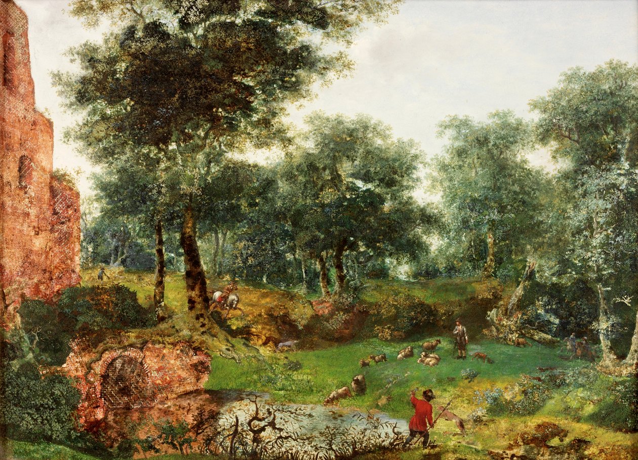 Paisagem Arborizada, c.1690-1700 de Jan van der Heyden