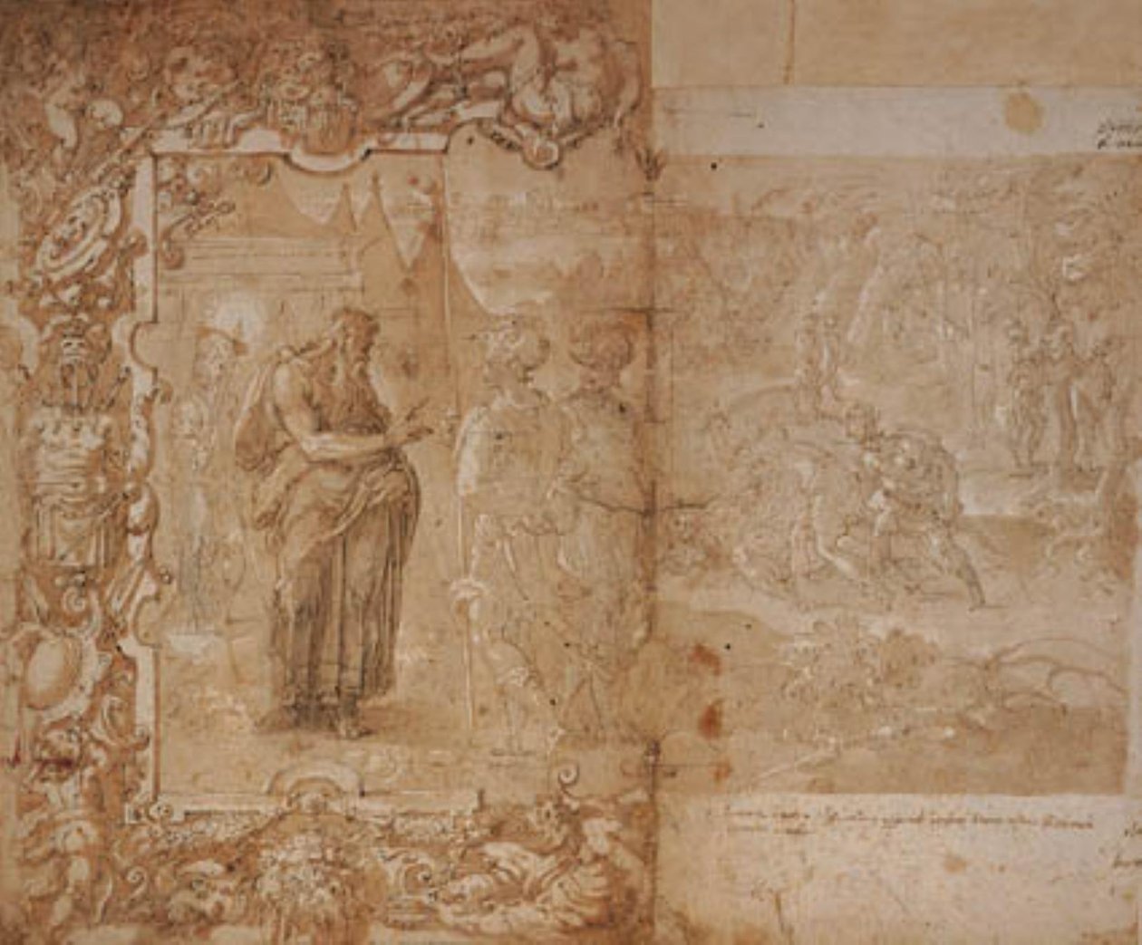 Desenho para uma tapeçaria com a história de Ulisses e Diomedes de Jan van der Straet